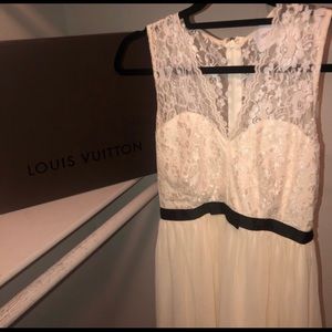 ASOS maternity white lace dress with black detail